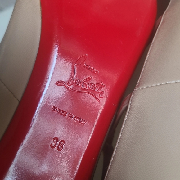 CHRISTIAN LOUBOUTIN 🏷️NWT "Toerless Muse" Nude Leather Gladiator Caged Flat 38 - Picture 3 of 10